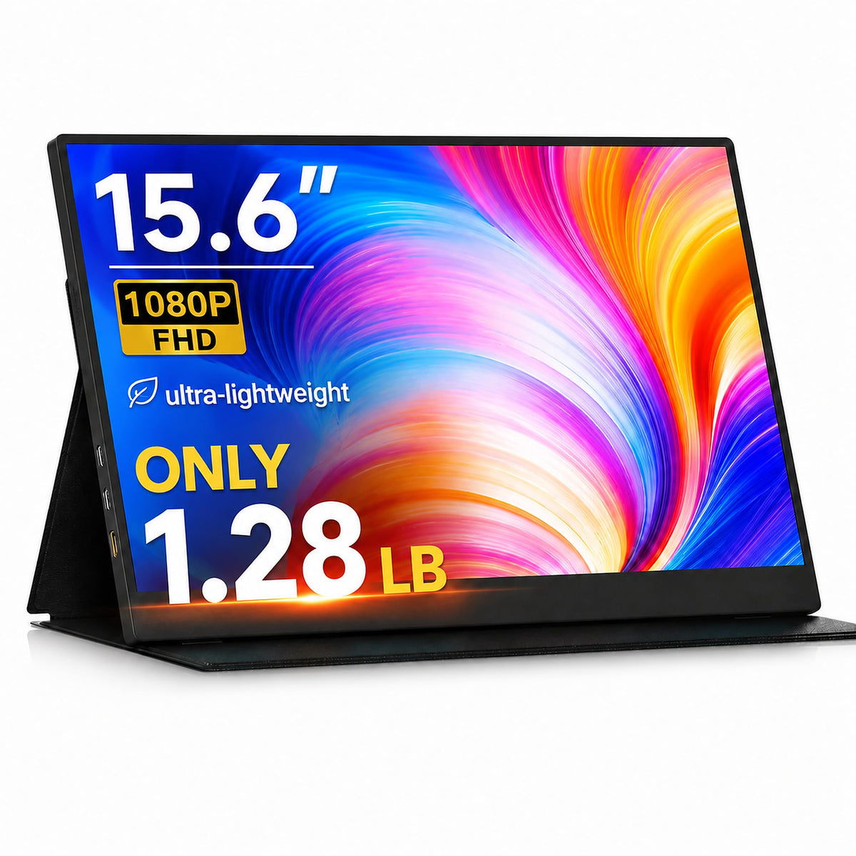 15.6" Portable Monitor, 1.28lb Ultra-Light 1080P FHD Laptop Screen