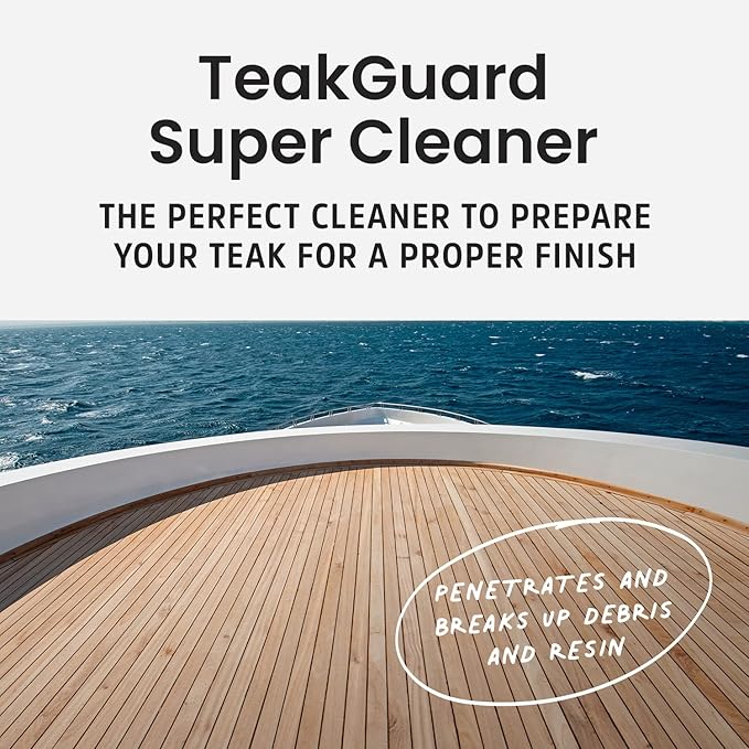 Teak Cleaning Supplies Bundle Featuring 64oz Teak Brightener and Finish, Super Cleaner 8 oz, Wood Scrub Brush, Foam Brushes & Bronze Wool, Water-Based & Safe