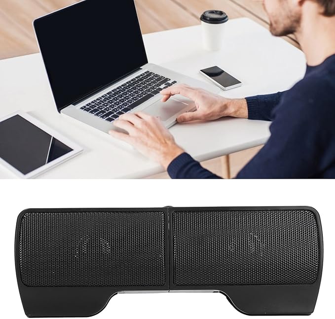 Zerodis Laptop Speakers, USB Powered Wired Monitor Soundbar Stereo Sound with Screen Clip USB Powered Mini Computer Speaker for Monitor Notebook Tablets TV