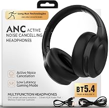 Active Noise Cancelling Headphones, Bluetooth Over Ear, Hi-Fi Stereo,100H Playback Time, High-Resolution Audio, Water Resistant, Deep Bass, Memory Foam Ear Cups, Home, Office, Studio,Travel, Work, Gym - Image 1