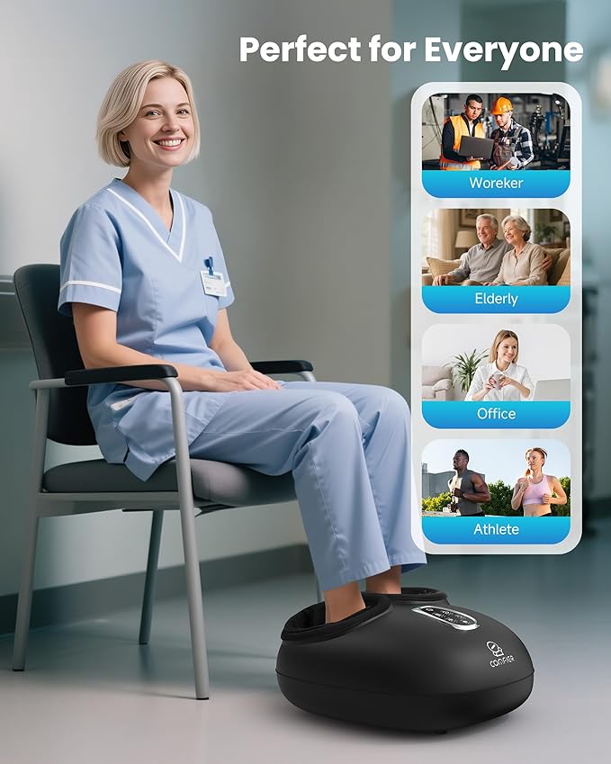 COMFIER Shiatsu Foot Massager with Heat, FSA Eligible Deep Kneading, Compression Feet Massage, Foot Massager for Delivers Pain Relief, Plantar Fasciitis, Neuropathy