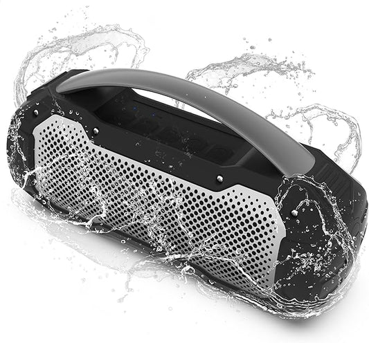 Pyle Portable Wireless Bluetooth Loud Streaming Speaker w/Deep Bass Hands-Free Microphone w/TWS Stereo Sound Function - IPX6 Waterproof Outdoor Speaker, 8H Playtime, AUX, BT Range 32+ ft - PCMPSB1BK