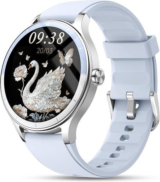 Smart Watch for Women, Ladies & Men, 1.27'' Fitness Watch [41mm case] with Call Receive/Dial, Heart Rate/Stress/Sleep Monitor, AI Voice, IP68 Waterproof Smartwatch with Calculator, Calendar, Games