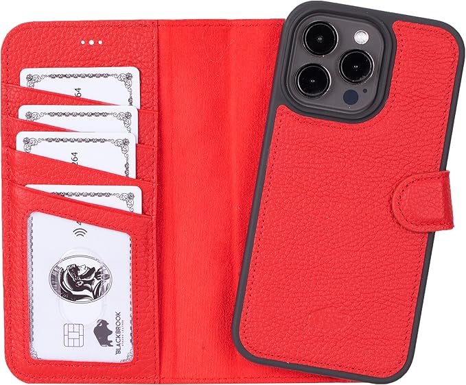 BLACKBROOK Case for iPhone 15 Pro Max Leather Case with Wallet, Carter Premium Leather Magnetic 2-in-1 Set for MagSafe Wallet Case with RFID, Cash, ID & 4 Card Slots, Compatible with iPhone 15 Pro Max
