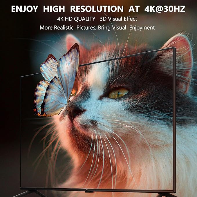 4K 1x2 HDMI Splitter1 in 2 Out, 2 Port Powered hdmi Splitters 4K@30Hz Dual Monitors Duplicate/Mirror (Not Extend) for PS4 /HDTV/Projector