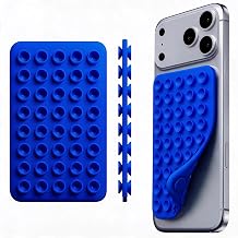 Silicone Double-Sided Suction Phone Case Detachable Mount, Octoobuddyy Sticky Phone Grip Hands-Free Accessories for Selfies & Videos for TikTok Influencers Trending Items for iPhone & Android（Blue） - Image 1