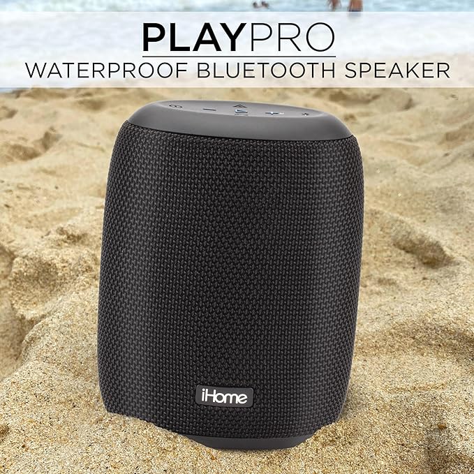iHome Waterproof Bluetooth Speaker with Long Lasting Rechargeable Battery, Portable Speaker for Indoor and Outdoor Use (iBT700)