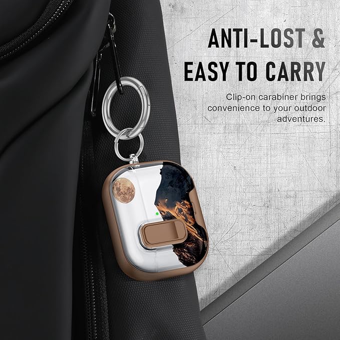 Compatible Airpods Pro 3 Case (2025) with Phone Stand & Cleaner Kit,Cute Soft Silicone Lock Clip Apple AirPods Pro 3rd Generation Case, Airpod Pro 3 Cover with Keychain for Women/Girls