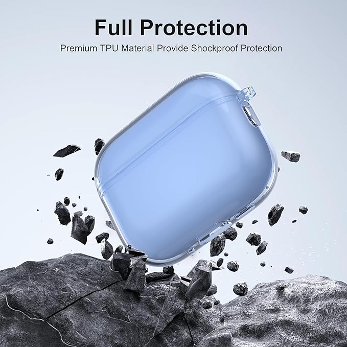 Valkit for Airpods Pro 3 Case Clear with Cleaner Kit | Soft TPU Airpods Pro 3 Generation Case | Protective Cover Shockproof | iPods Pro 3 Cases | for Air pods Pro Gen 3 2025(Clear Blue)