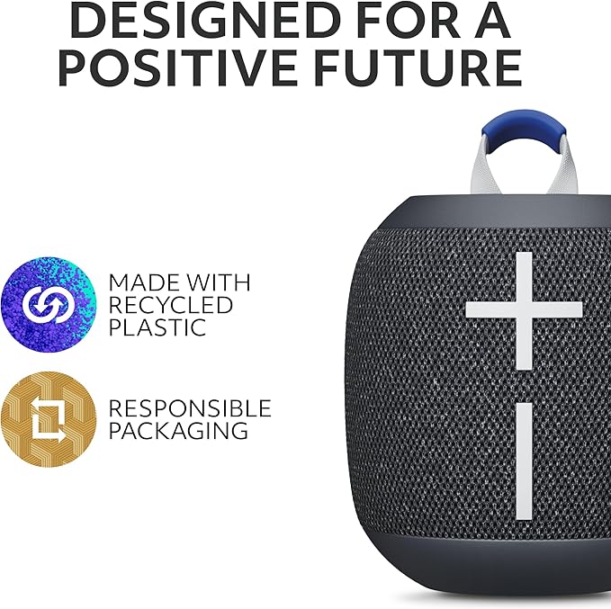 Ultimate Ears WONDERBOOM 4 Portable Waterproof Bluetooth Speaker with Big Bass and 360-Degree Sound, Dustproof Floating Speaker with 131ft (40m) Range- Black