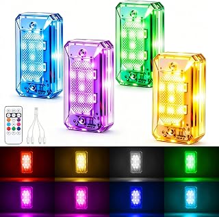 4PCS 11LEDs Wireless LED Strobe Lights, RGB Warning Lights for Ebike Car - Image 1