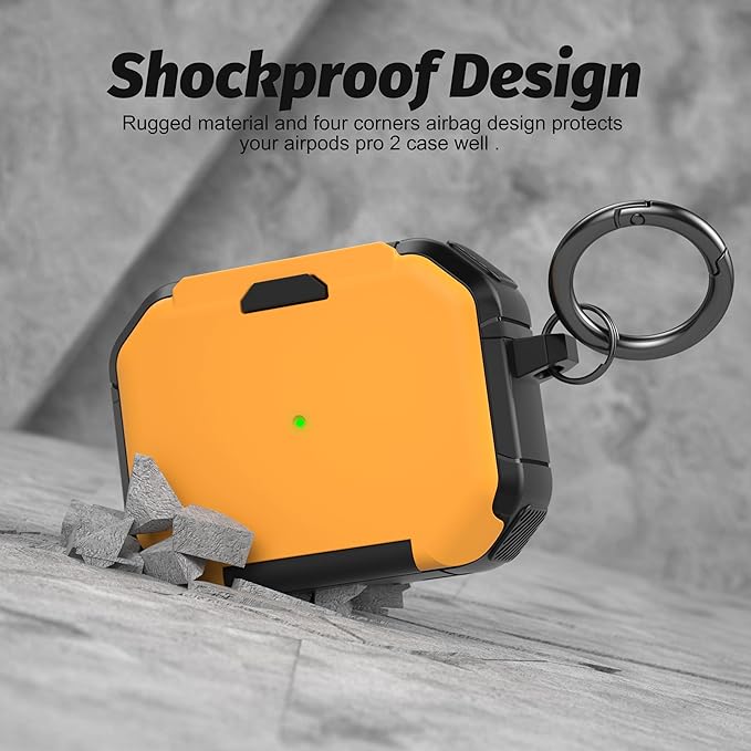 Valkit Compatible Airpods Pro 2nd/1st Generation Case Cover, Military Rugged AirPods Pro 2 Case with Keychain & Cleaning Pen Shockproof Protective Case for Air Pod Pro 2nd/1st Gen 2023/2022/2019
