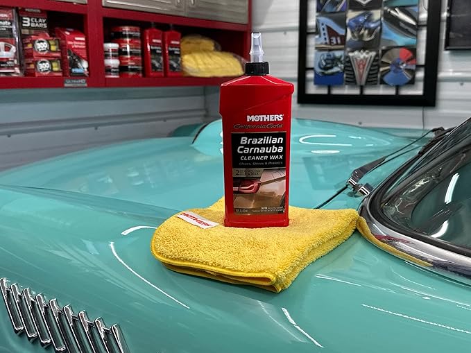 Mothers California Gold Brazilian Carnauba Cleaner Wax, 16 oz. — Cleans & Waxes in One Step, Removes Oxidation & Swirls, Premium Carnauba Shine & Protection for All Paint Finishes (05701)