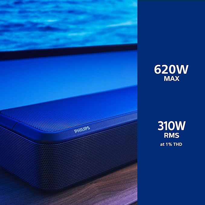 PHILIPS Fidelio FB1 7.1.2-Channel Surround Sound Soundbar with Integrated Dolby Atmos and Subwoofer + DTS Play-Fi, All-in-One, Premium Design and Materials