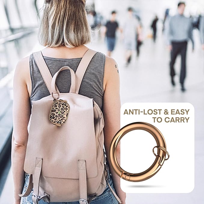 Maxjoy for AirPods Pro 3rd Generation Case with Lock, Lock AirPods Pro 3 Case Protective Hard Cute AirPod Pro 3 Cover for Women Men with Keychain for Airpod Pro 3rd Gen Cover 2025, Leopard