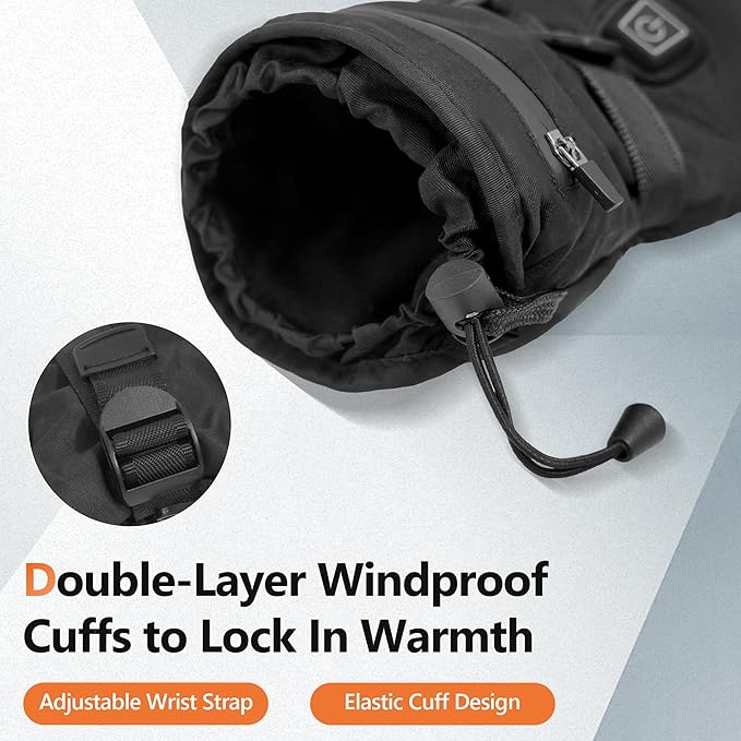 Heated Gloves for Men Women, Electric 3-Level Heating Gloves with Touchscreen, Rechargeable Battery Powered Winter Warm Glove Liners for Motorcycle Skiing Hiking Cycling Hunting Outdoor Work