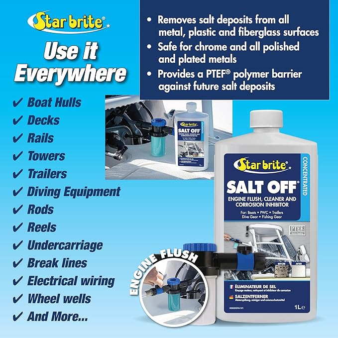 STAR BRITE Salt Off Applicator – Marine Engine Flush & Salt Remover Spray Tool for Boats, Trailers, Fishing Gear, Dive Equipment, and More