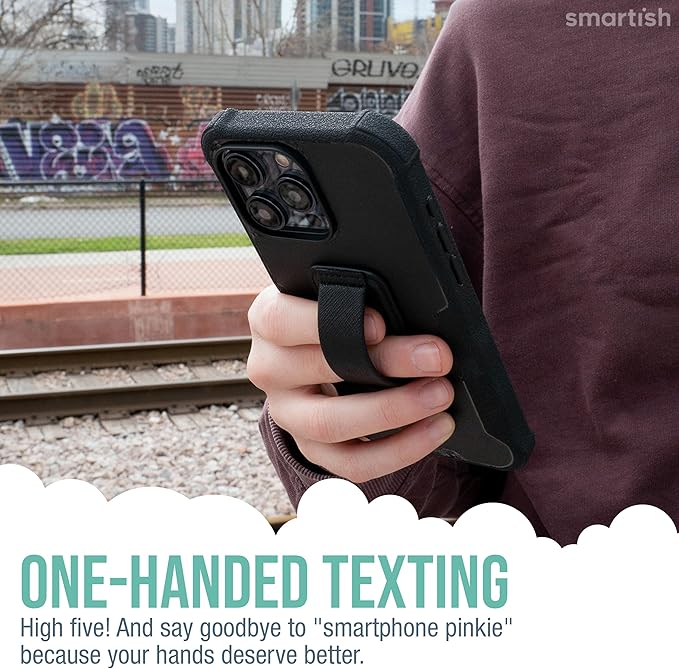 Smartish Phone Grip Loop - Prop Tart - Pop Out Finger Strap and Holder with Kick Stand [Compatible with All iPhone and Android Phones] - Spaced Out