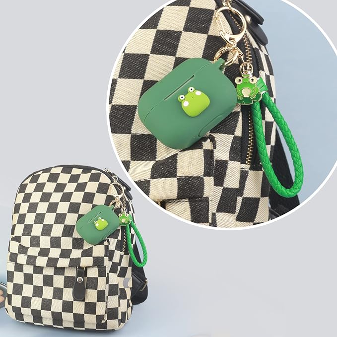 Wonhibo for Airpod Pro Case, Cute Kawaii Cover for Airpod Pro 2019 with Keychain for Women (Frog)