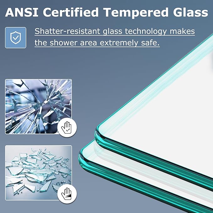 SUNNY SHOWER Double Sliding Glass Door 60" W x 62" H Shower Door 1/4" Tempered Glass Sliding Door Semi-Frameless Shower Glass Enclosure Bypass Walk in Shower Cabin, Brushed Nickel