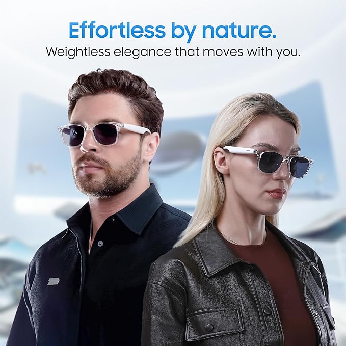 LIMU Gen 5 Smart Glasses - AI Glasses with Real-Time AI Interpreter - Open-Ear Bluetooth Glasses with Speakers for Calls & Music, Touch Control, Voice Assistant, Polycarbonate Build for Women & Men