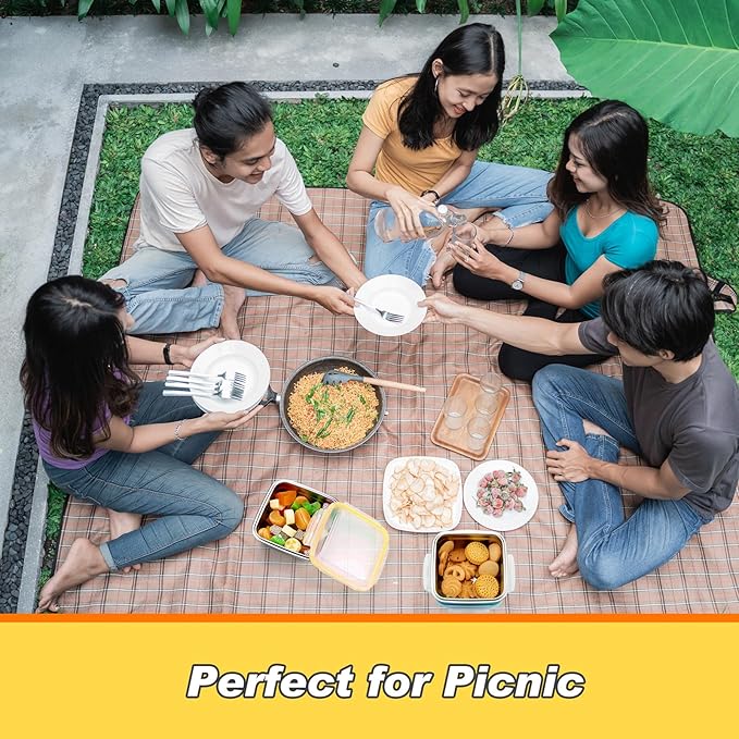 4 Pack Stainless Steel Sandwich Containers with Lids 25.4 oz Metal Food Container for Lunch Boxes with Airtight Silicone Seal for Sandwiches and Snacks(Yellow)