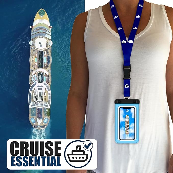 Cruise On Lanyards Waterproof Phone Pouch w/Touch Screen, Extra Large Dry Case for 7??Phones (iPhone 15 14 13 Max, Galaxy S24 Ultra, Pixel 8, OnePlus 12, Motorola) ??2-Pack for Travel & Beach Safety
