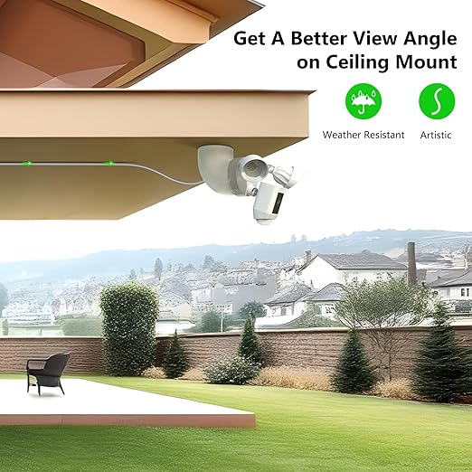 Eave Mount with Power Cable for Floodlight Cam Wired Plus/Pro, Google Nest Cam,Blink Floodlight Cam with 20ft Charging Cable Adapter, No Junction Box Need-(2in1 Plug in Mount&Cord Set)