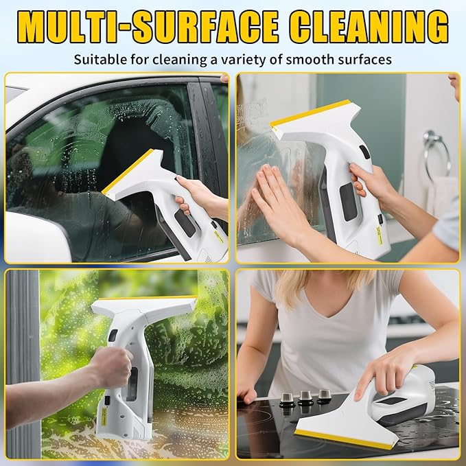 Electric Window Vacuum Squeegee Cordless 11", Window Cleaner with 2.2KPA MAX Suction, Perfect for Showers, Mirrors, Glass, Countertops