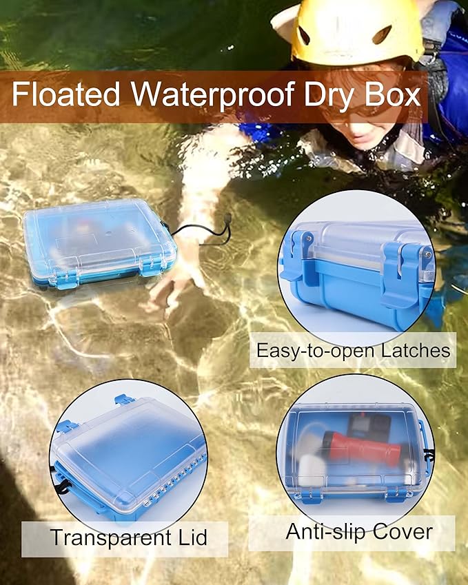 Waterproof Dry Box Watertight Storage Box Waterproof Drybox for Kayak & Boat Waterproof Containers Dry Storage Box Floating Carrying Dry Tackle Box with Rope