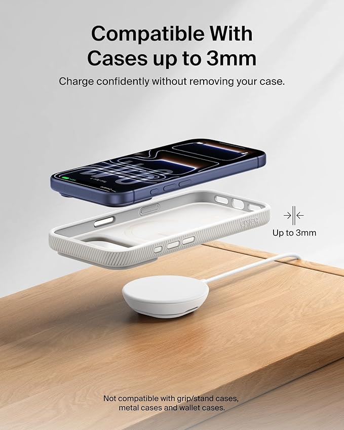 Belkin MagSafe Charger, Magnetic iPhone Charger w/ Qi2 25W, Fast Wireless Charging Pad w/Kickstand for iPhone 17 Series, Samsung Galaxy, Pixel 10, AirPods Pro, Travel - Adapter Included, White