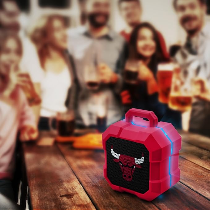 SOAR NBA Shockbox LED Wireless Bluetooth Speaker - Water Resistant IPX4, 5.0 Bluetooth with Over 5 Hours of Play Time - Small Portable Speaker - Officially Licensed NBA, Perfect Home & Outdoor Speaker