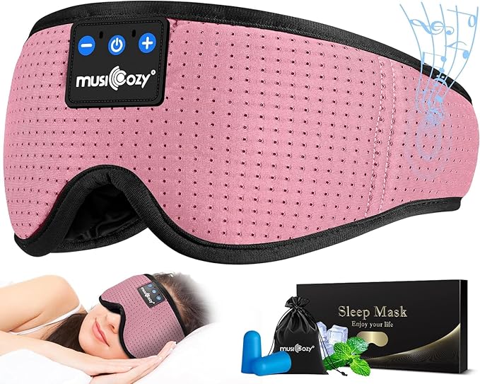 MUSICOZY Sleep Headphones Bluetooth Headband Sleeping Eye Mask & Bluetooth 5.4 Module Kit with Speakers and Charging Cable