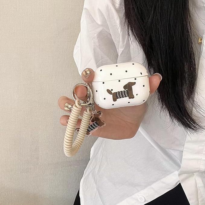 Headphones Case for Airpods Pro 3, Cute TPU Protective Cover Interesting Dachshund Pattern Styles Compatible with Airpods Pro 3rd Generation for Girls Women (A)