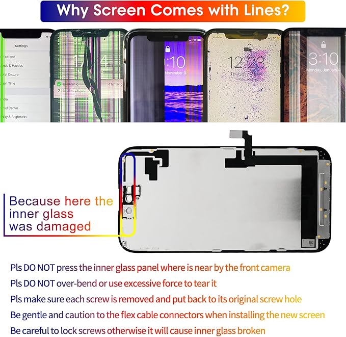 for iPhone 16 Screen Replacement 6.1', 3D Touch Display Full Repair kit, Digitizer Glass Assembly with Tools Set, Tempered Glass, Instruction