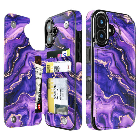 uCOLOR for iPhone 17 Wallet Case with Card Holder PU Leather RFID Blocking Design iPhone 17 flip case for Women Men Magnetic Clasp Kickstand Design 6.3 inch (Amethyst Dreams)