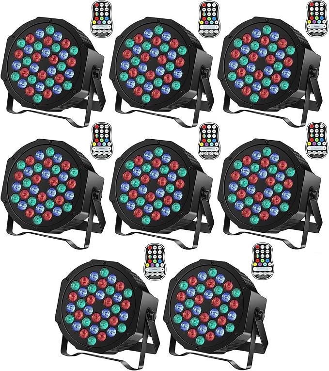 Rechargeable Stage Par Lights U`King RGB 36 LED Uplights Battery Powered with RGB 36W DJ Uplights Sound Activated Remote Control for Wedding DJ Disco Events Halloween Church Live Party