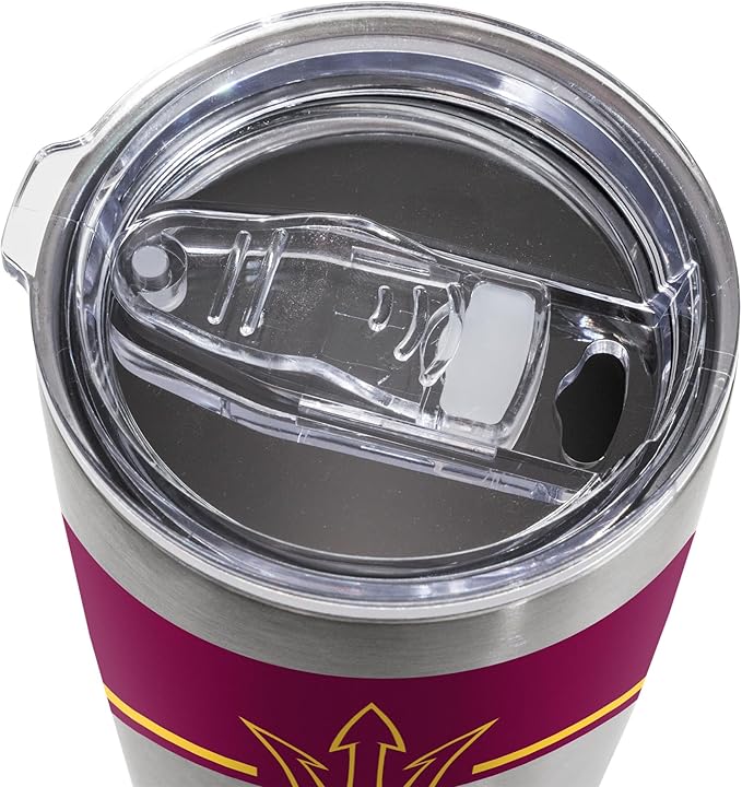 Rico Industries NCAA 20oz Stainless Steel Tumbler with Lid - Great For Coffee, Tea, Water or Cocktails
