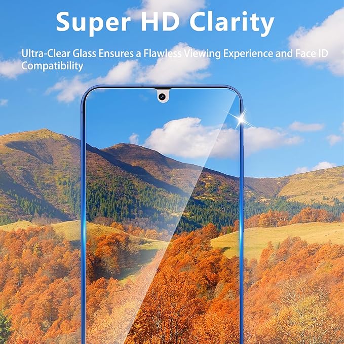 3 Pack Screen Protector Designed for Galaxy S25 Plus with 3 Pack Tempered Glass Camera Lens Protector,Ultra HD Clear,9H Hardness,Easy Install - Case Friendly,Scratch Resistant