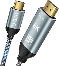 8K USB C to HDMI Cable 6.6FT - 8K@60Hz 4K@120Hz, Thunderbolt 3/4 Compatible