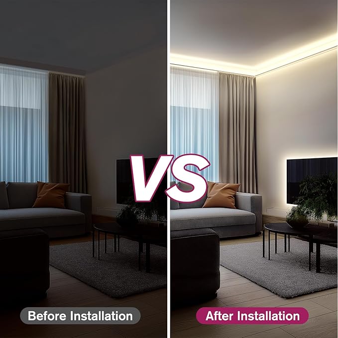 EMITEVER COB LED Strip Lights White, 4000K Tape Light Premium High Density, DC 24V, 400+Lumens/ft, 5120LEDs/Spool, Ra 90+, 32.8ft/10m,UL Listed 5 Year After-Service(Power Supply Sold Separately)