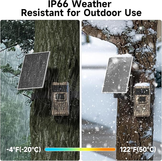 Trail Camera Unlimited Data Plan Cellular Trail Cameras 2K Live Feed 4G Game Camera Built in SIM Card Trail Cameras with Night Vision Motion Activated Waterproof IP66 Solar Cellular Security Camera