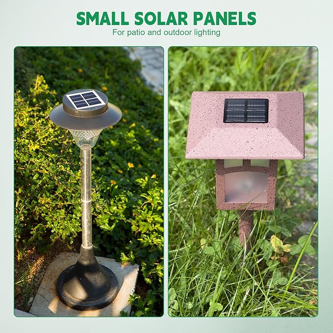 Kanayu 40 Pcs Small Solar Panels 3v 120ma Mini Polycrystalline Solar Cells DIY System Kits Epoxy Panel Module Photovoltaic Cells Charger 60 x 55 mm for Light Flashlight Charger