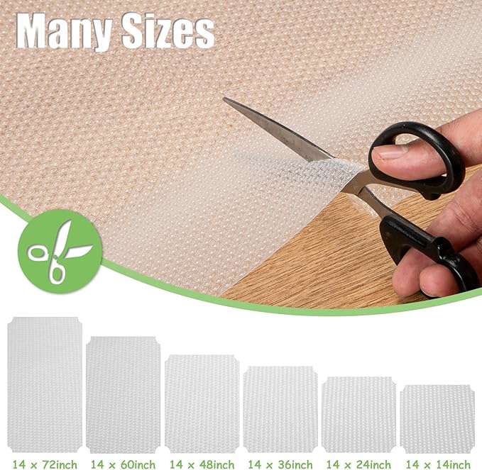 Wire Shelf Liner 14x197'' Clear Shelf Liner Kitchen,Cabinets,Drawer Liner, Cupboard, Under Sink, Pantry,Non-Adhesive Liner,Stain-Proof Shelf,1.2mm Thicken/Waterproof/Anti-Slip Liners