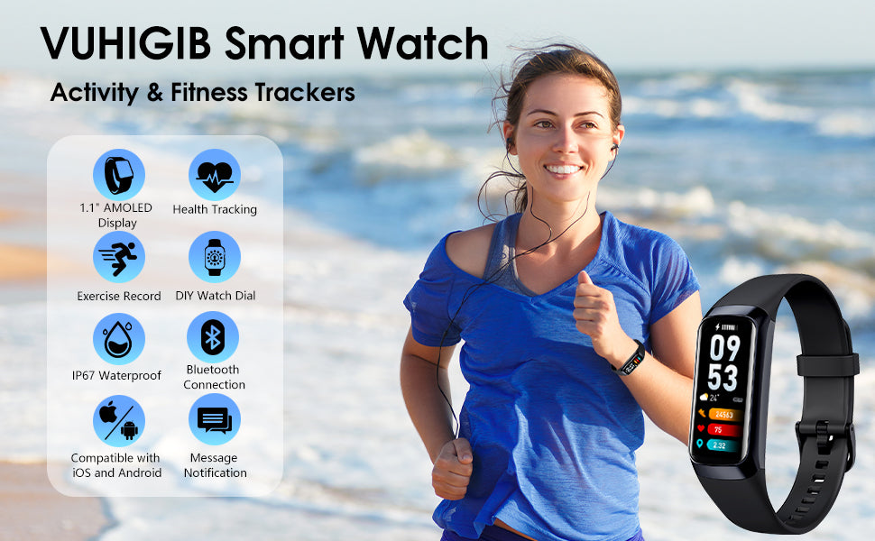 Fitness Tracker – Heart Rate Blood Oxygen Blood Pres | Smartwatches - Image 8