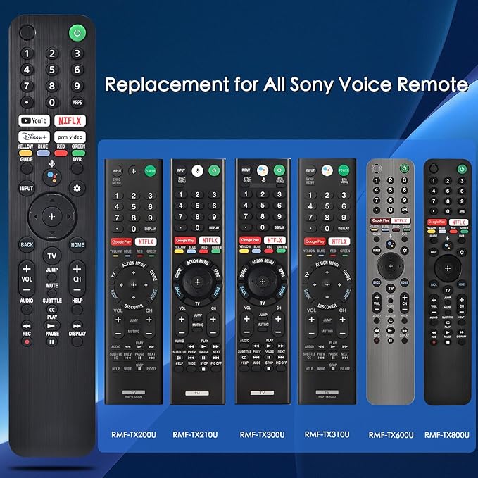 Voice Remote for Sony Smart TVs,RMF-TX520U Replacement Control for Sony Bravia Google 4K UHD LED LCD HD Smart TVs with YouTube, Disney+,Quick Link Buttons