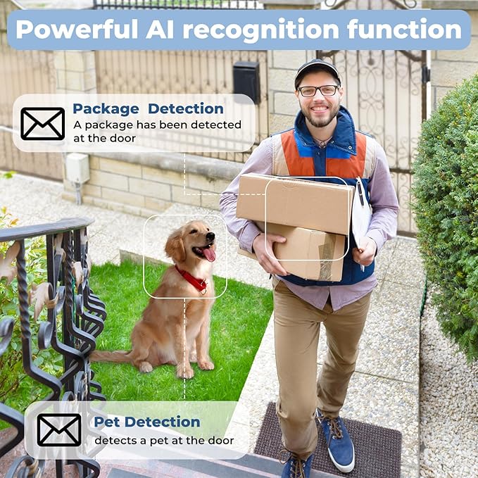 Security Camera Wired,Indoor Outdoor Wireless Cameras for Home Security with Motion Sensor & Alarm,2-Way Audio, Colored Night Vision (2pack with 32GB Card)