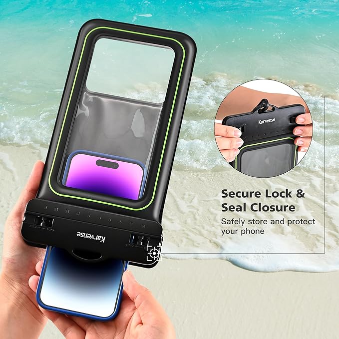 Waterproof Phone Pouch Case Floating, Waterproof Cell Phone Lanyard Bag/Holder for iPhone, Samsung Galaxy, Pixel, Universal Dry Bag for Travel, Beach, Shower, Pool, Kayaking,Snorkeling-2 Pack