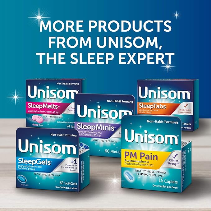 Unisom Nighttime Sleep-Aid Gels, Diphenhydramine HCI 50mg, 100 Count
