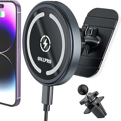 OHLPRO for MagSafe Car Mount Charger iPhone 15W Wireless Car Charger